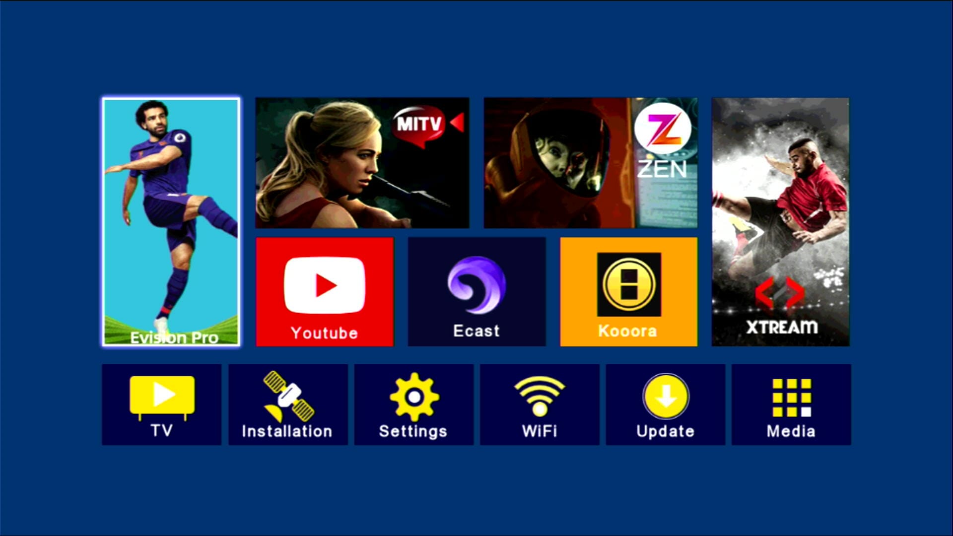 1506HV Stylish Main Menu Icons with Channel Logos