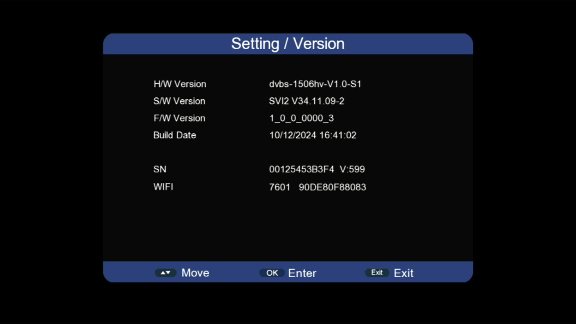 1506HV System Information