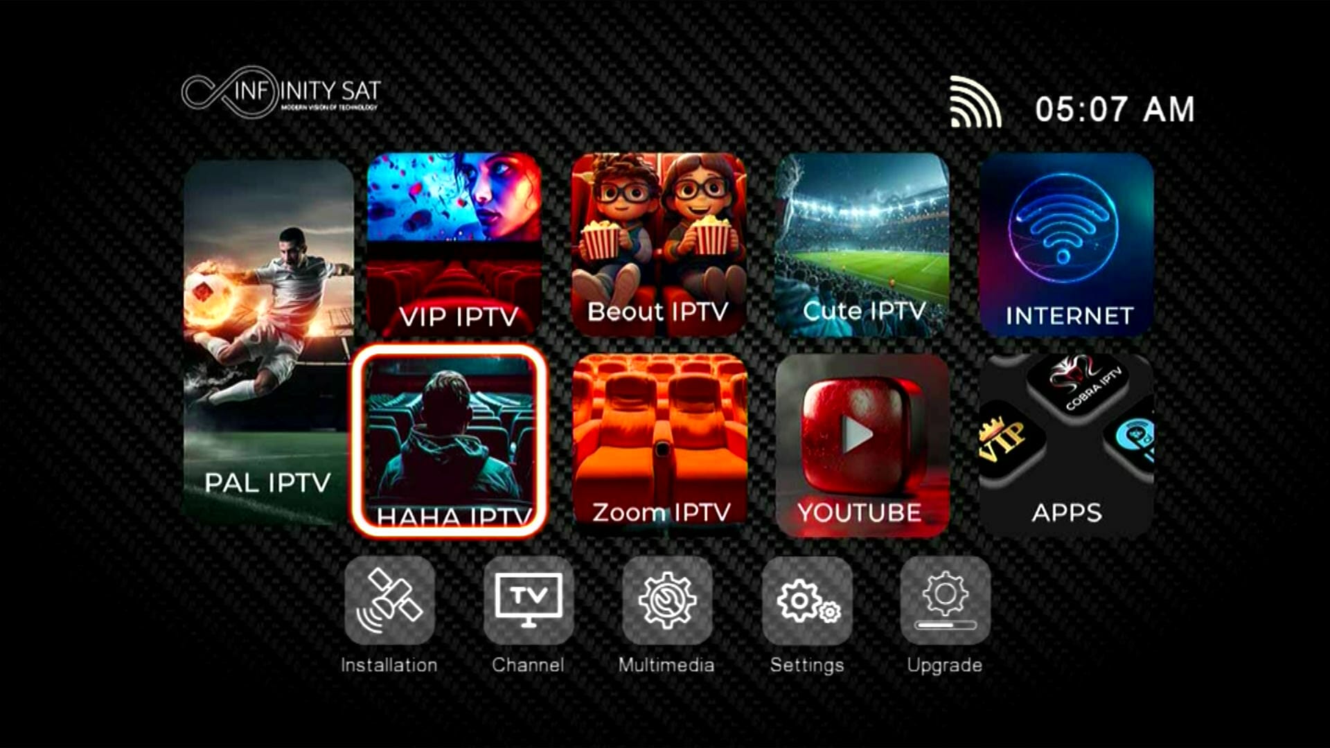 1506HV Stylish Main Menu Icons with Channel Logos