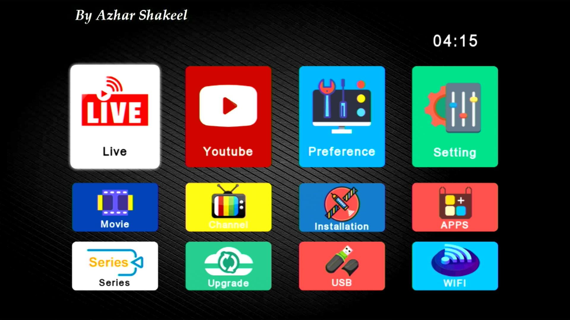 1506HV Stylish Main Menu Icons with Channel Logos