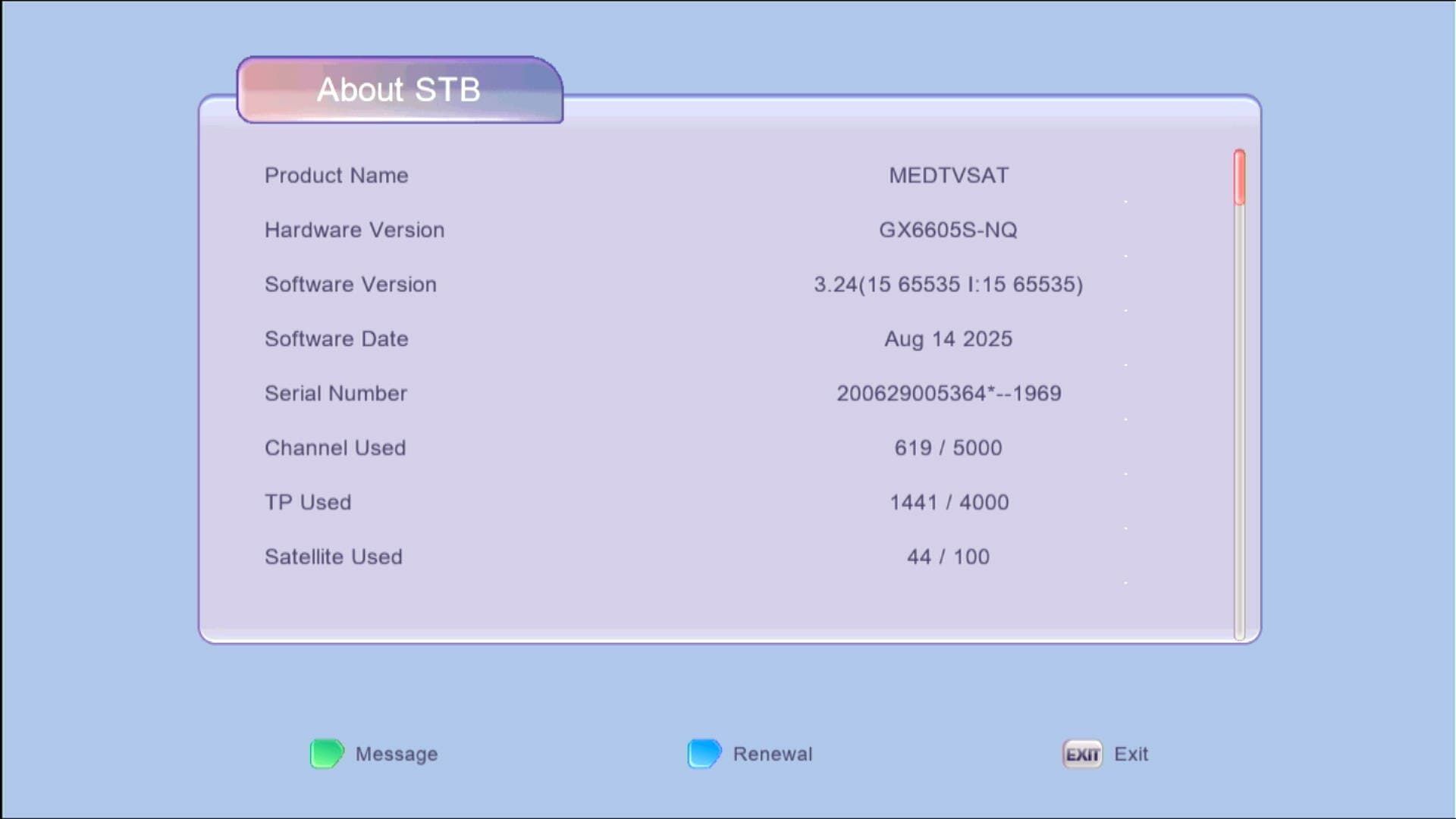 GX6605S System Information