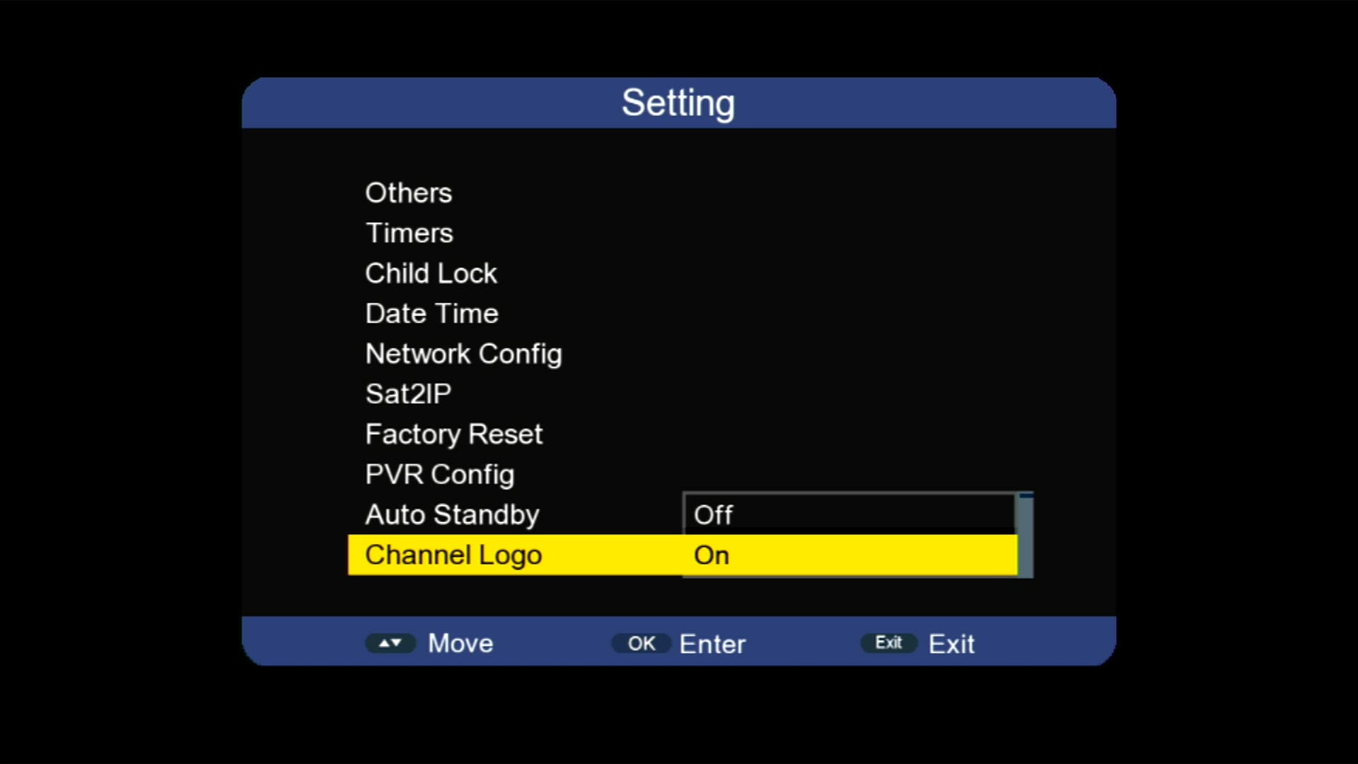 Channel Logo Changing Option