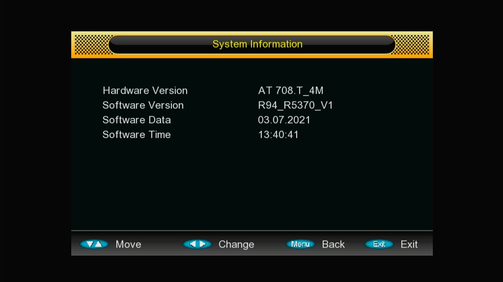 AT 708.T 4M Receiver Hidden Patch Code 9532