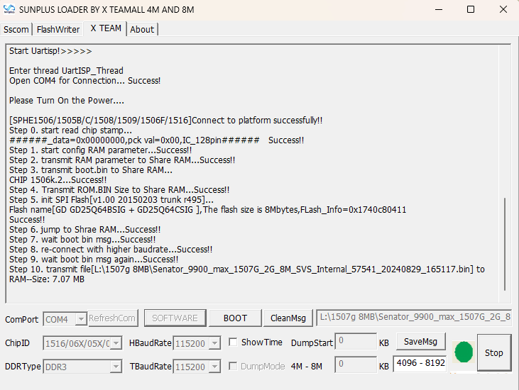 Power On 1507G Receiver