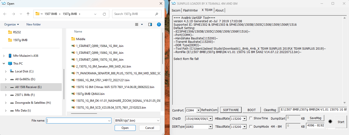 Browse 1507G BIN File