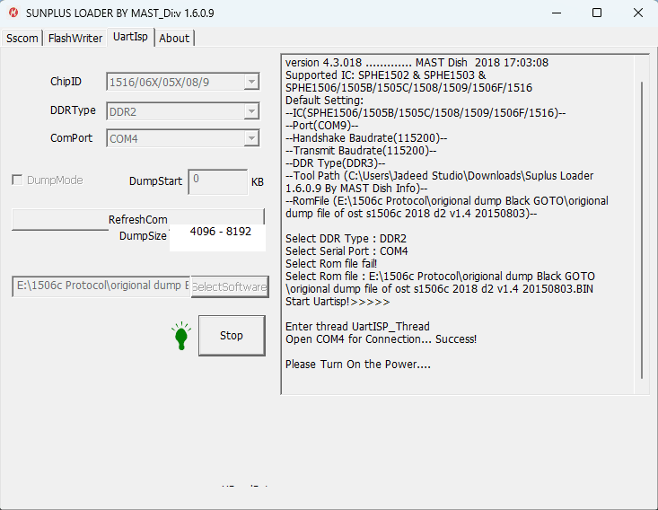 Start RS232 Download